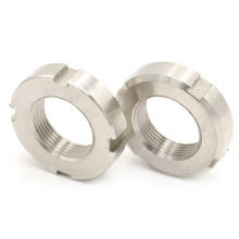 High strength corrosion resistance stainless steel slotted round lock nut